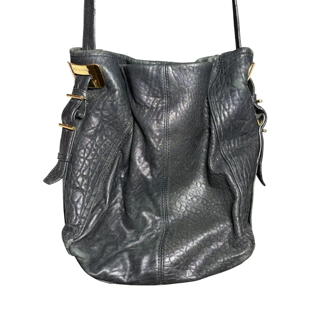 Vince Camuto Black Leather Shoulder Bag Lot Fava Zoey Hobo Tote Handbag DAMAGED - Picture 4 of 16